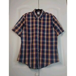 Brooks Brothers 346 Slim Fit Non Iron All Cotton Short Sleeve Button Shirt Large